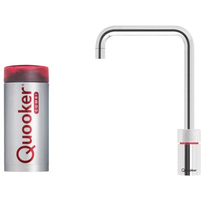 Quooker NL Nordic square kokendwaterkraan opbouw uitloop draaibaar met Combi+ reservoir Chroom