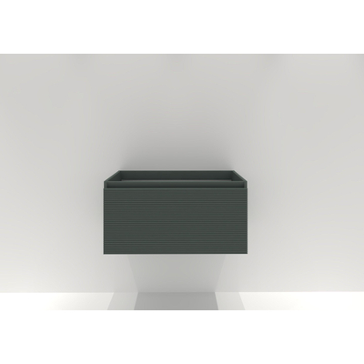 HR badmeubelen Matrix Wastafelonderkast - 80x44.8x40cm - 3D-front - 1 lade - greeploos met greeplijst - petrol mat