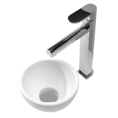 Wiesbaden Tessa waskom rond 20x11 cm solid surface mat wit