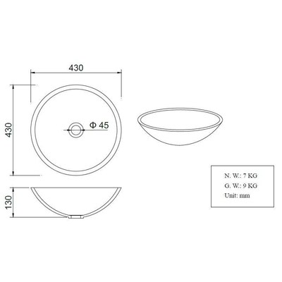 Wiesbaden Valerie solid surface opbouwwastafel 43x43x13cm rond mat wit