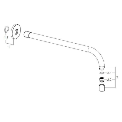 Wiesbaden SLIM 18mm uitloop rond 30cm 1/2'' chroom