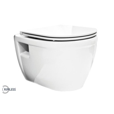 Wiesbaden Prio wandcloset rimless glans wit