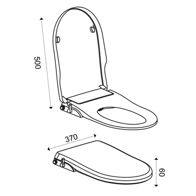 Xellanz Flush luxe douche-wc zitting stroomloos wit