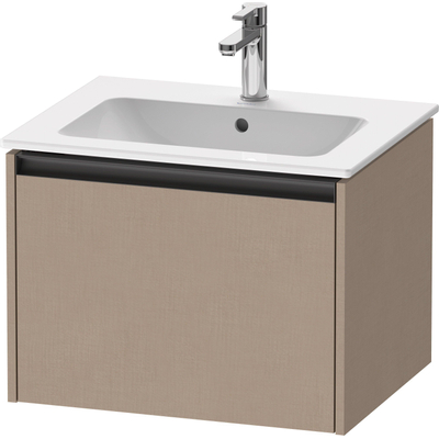 Duravit Ketho 2 wastafelonderbouwkast met 1 lade 61x48x44cm met greep antraciet Linnen mat