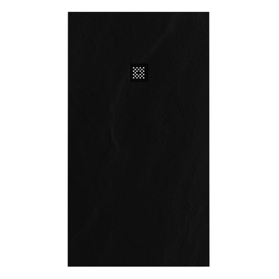 BRAUER Relievo Crag Douchebak 180x100cm antislip antibacterieel mineraalmarmer mat zwart