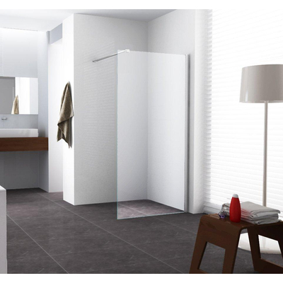 Wiesbaden Graffic inloopdouche 800 x 2000 x 10 mm nano safety glass folie helder glas/chroom