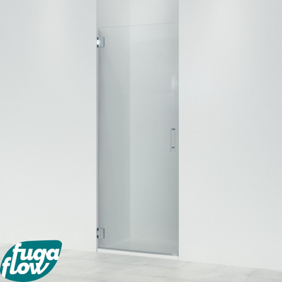 FugaFlow Efficiente Vetro Douchedeur - 80x200cm - profielloos - veiligheidsglas - anti kalk - chroom