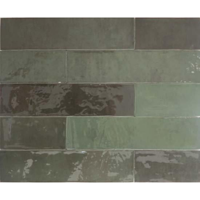 Douglas Jones Atelier Wandtegel 6x25cm 10mm witte scherf Emeraude