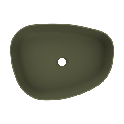 Arcqua Rocker Waskom - opbouw - organisch - links - 50x37cm - mat groen