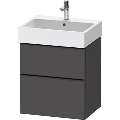 Duravit D-Neo wastafelonderkast 58.4x62.5x44.2cm 2 lades Grafiet Mat