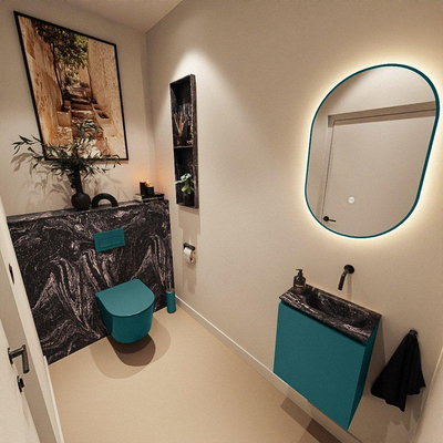 MONDIAZ TURE-DLUX 40cm toiletmeubel Smag. EDEN wastafel Lava positie rechts. Zonder kraangat.