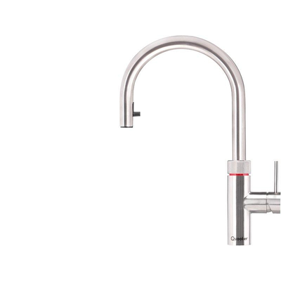 Quooker NL Flex keukenkraan koud, warm en kokend water inclusief uittrekbare uitloop met Combi+ reservoir RVS