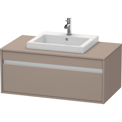 Duravit Ketho Wastafelonderkast 100x55.5x42.6cm 1 lade Standaard greep met softclose spaanplaat Basalt Mat