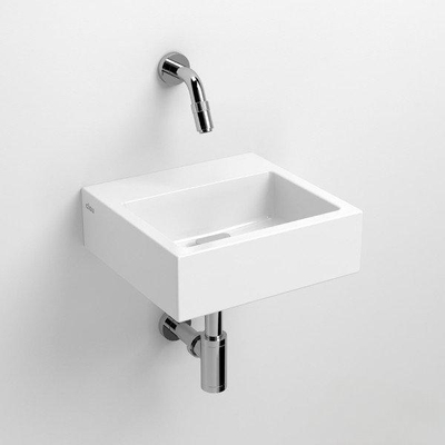 Clou Flush 1 fonteinset 28x27x9cm zonder kraangat met plug Keramiek Wit inclusief kraan en sifon chroom