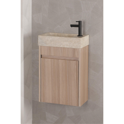 Differnz Hura L Fonteinkast - 40cm - links/rechts - rib - eiken