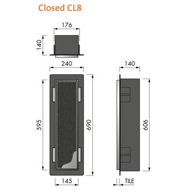 Looox Closed closetborstelgarnituur - tegelbaar - antraciet