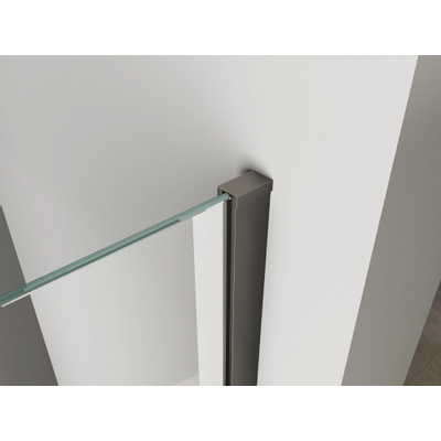 Wiesbaden Safety inloopdouche 100x200cm met 10mm helder NANO coating glas zwart profiel