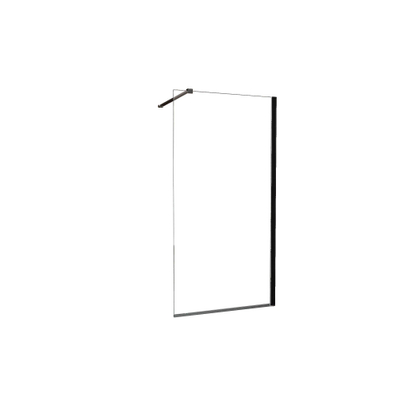 Wiesbaden Safety inloopdouche 100x200cm met 10mm helder NANO coating glas zwart profiel