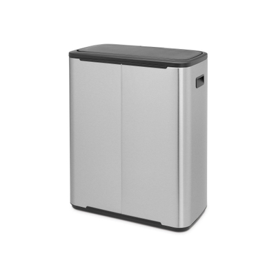 Brabantia Bo Touch Bin Afvalemmer - 60 liter - kunststof binnenemmer - matt steel fingerprint proof