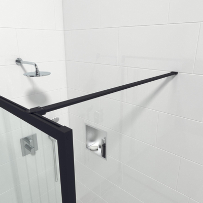 Saniclass Bellini Inloopdouche - 140x200cm - veiligheidsglas - mat zwarte lijst rondom - anti kalk