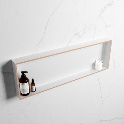 MONDIAZ EASY Nis - 89.5x29.5cm - geschikt voor in- of opbouw - 1 vak - kleur Rosee | Talc