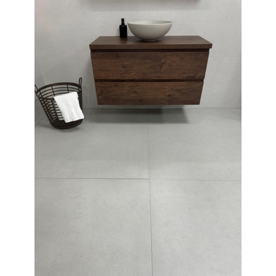 Cifre Ceramica Borneo wand- en vloertegel - 75x75cm - gerectificeerd - Betonlook - White mat (wit)