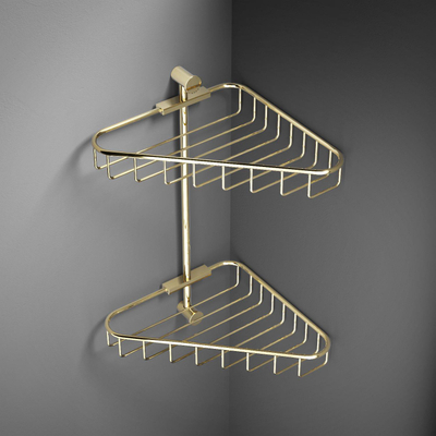 Hotbath Cobber dubbele hoekdraadkorf natural messing SHOWROOMMODEL