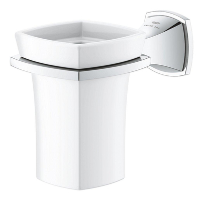 Grohe Grandera Bekerhouder - met glas - wandmontage - chroom/wit