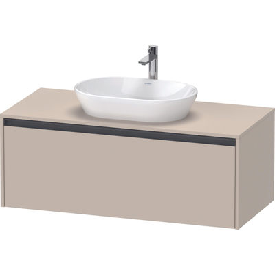 Duravit Ketho 2 wastafelonderbouwkast incl. consoleplaat met 1 lade 120x55x45.9cm met handgreep antraciet taupe supermat