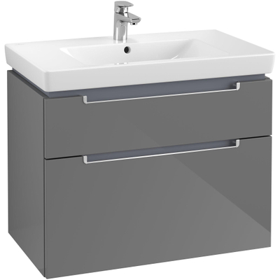 Villeroy & boch Subway 2.0 wastafelonderkast 78.7x59x44.9cm Glossy grey