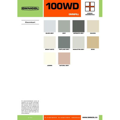 Omnicol Omnifill 100WD voegmiddel zilvergrijs - 15 kilo