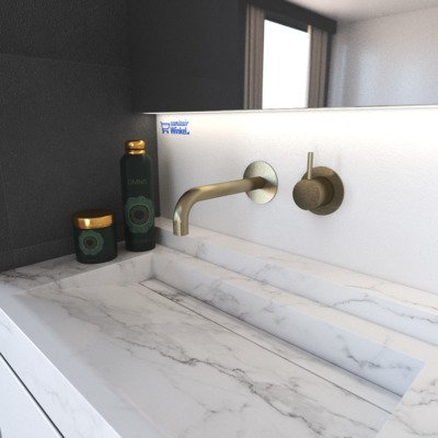 Hotbath Cobber Wastafelkraan inbouw - 18 cm uitloop - geborsteld nikkel OUTLETSTORE