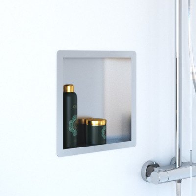 Saniclass Hide luxe inbouwnis - 30x30x10cm - met flens - RVS geborsteld