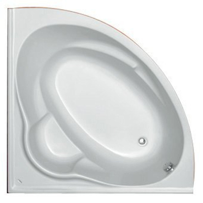 Plieger Kreta hoekbad 135x135cm kwartrond 43cm diep met poten wit