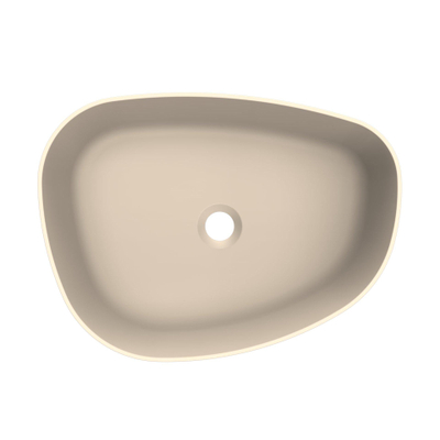 Arcqua Rocker waskom - opbouw - organisch links - 50x37cm - mat zand