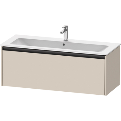 Duravit Ketho 2 wastafelonderbouwkast met 1 lade voor enkele wastafel 121x48x44cm met greep antraciet taupe supermat