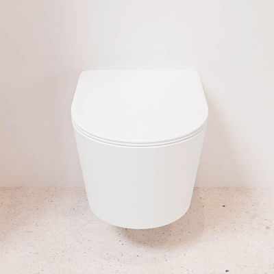 MONDIAZ LAVIE wandclosetpack - 36x53cm - diepspoel - rimless - Talc (offwhite) - softclose - quick-release - toiletzitting - Talc (offwhite)