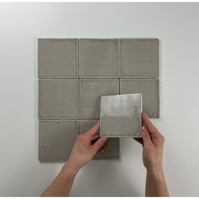 By Goof wandtegel - 13x13cm - 10mm - Vierkant - Grijs Glans