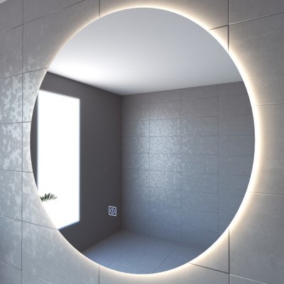 Adema Circle badkamerspiegel rond diameter 120cm met indirecte LED verlichting met spiegelverwarming en touch schakelaar TWEEDEKANS