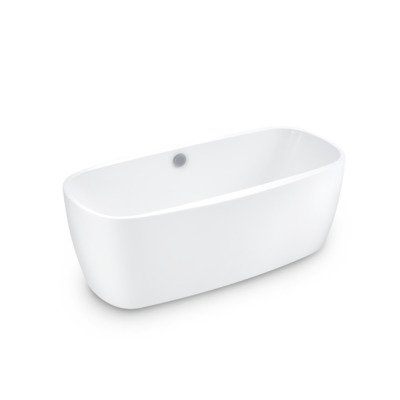 ZEZA Eloise III vrijstaand bad - 170x80x57cm - met badwaste - acryl wit OUTLETSTORE