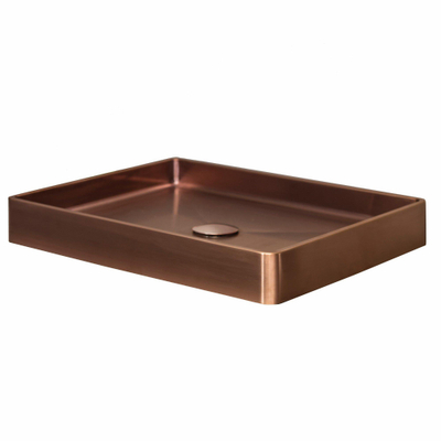 Qisani Vanity opbouwwastafel 52x41x7cm zonder kraangat met afvoerplug Copper