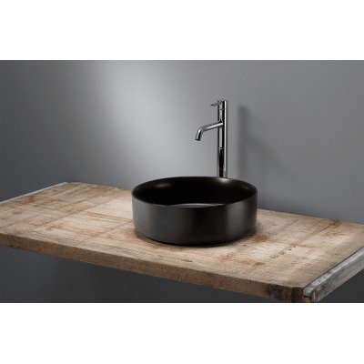 Royal Plaza Latona opzetwastafel 35,5x35,5x11,5cm zonder overloop mat zwart