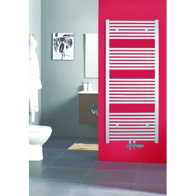 Rosani Polo handdoekradiator 40x118cm 441watt met middenaansluiting glans wit