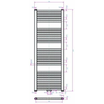 Royal Plaza Sorbus r radiator 50x140 628w recht met midden aansluiting wit