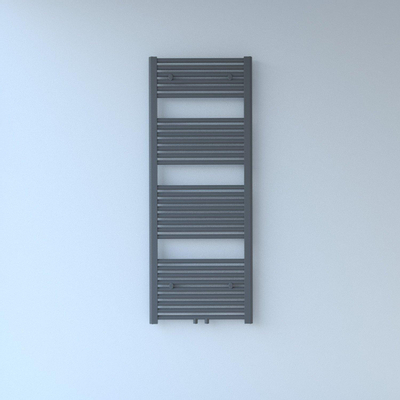 Rosani Exclusive line 2.0 radiator 50x140cm 628watt recht middenaansluiting structuur grijs metallic SHOWROOMMODEL