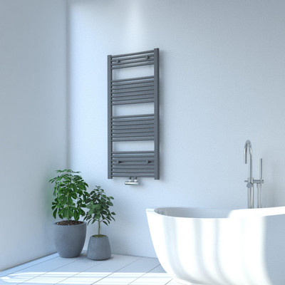 Rosani Exclusive line 2.0 radiator 50x120cm 528watt recht middenaansluiting structuur grijs metallic