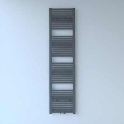 Rosani Exclusive line 2.0 radiator 40x180cm 696watt recht middenaansluiting structuur grijs metallic SHOWROOMMODEL