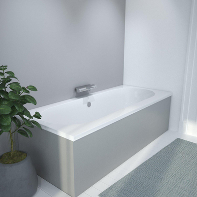 Saniclass Stuttgart Ligbad - 180x80x48cm - acryl - duo - glans wit OUTLETSTORE