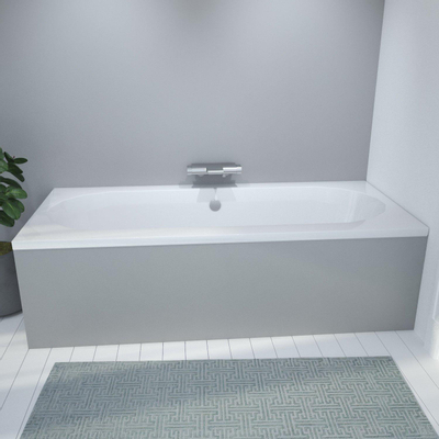 Saniclass Stuttgart Ligbad - 180x80x48cm - acryl - duo - glans wit OUTLETSTORE