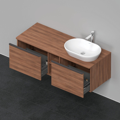 Duravit D-Neo wastafelonderkast 140x45.9x55cm 2 lades Noten Mat